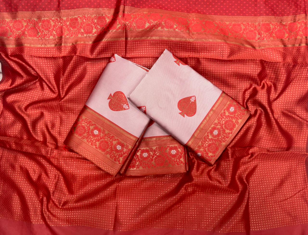 Rufous Red Banarasi Silk Saree