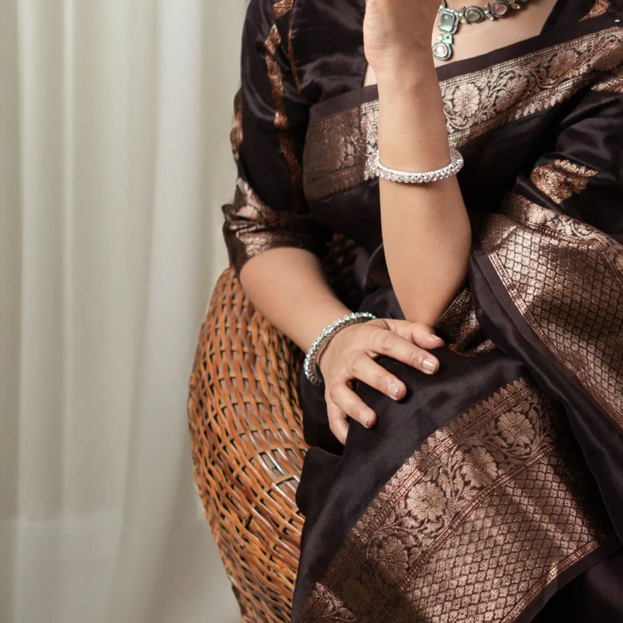 Ravishing Black Soft Silk Saree