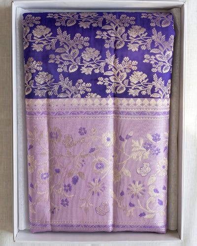 Aadhira - Lavender Bloom Banarasi Silk Saree