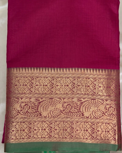 Chandni - Traditional Emerald Border Silk Elegance