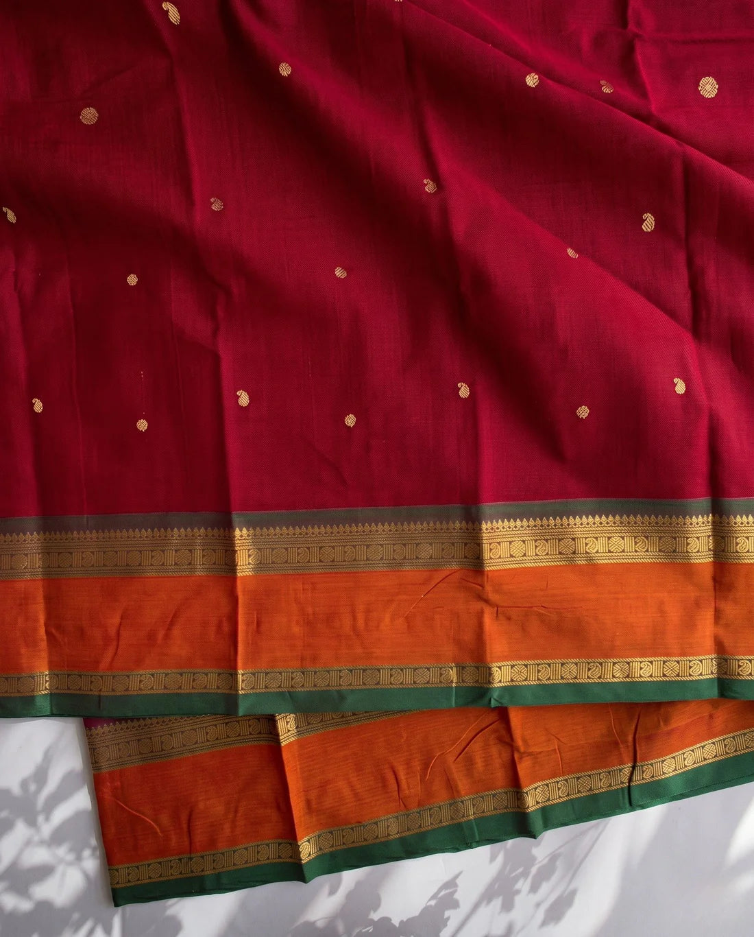 Sindhu - Red Contrast Orange Temple Border Kanchipuram Silk Saree  Sreelakshmi K.