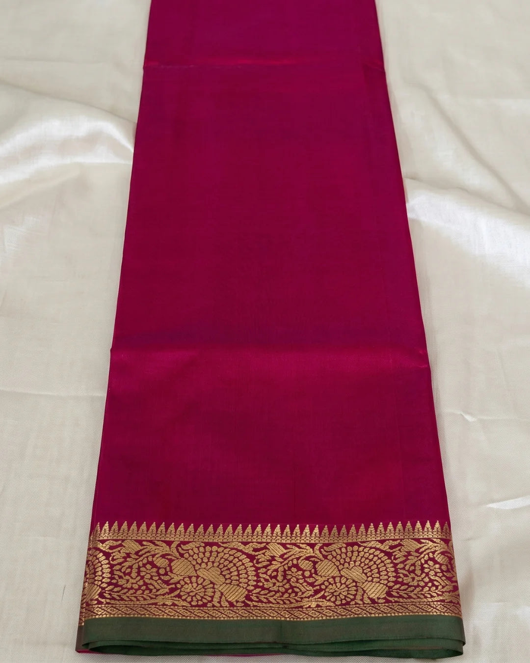 Chandni - Traditional Emerald Border Silk Elegance