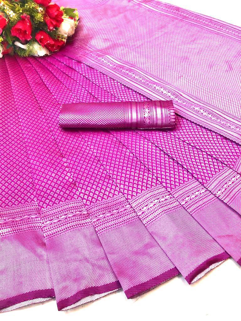 Flush Pink Banarasi Silk Saree