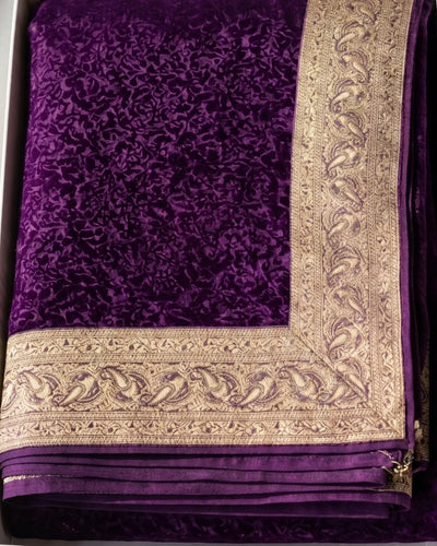 Arya - Royal Purple Banarasi Zari Saree