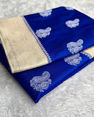 Charvi - Royal Blue Banarasi Silk Saree