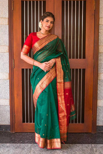 Panoply Green Soft Silk Saree