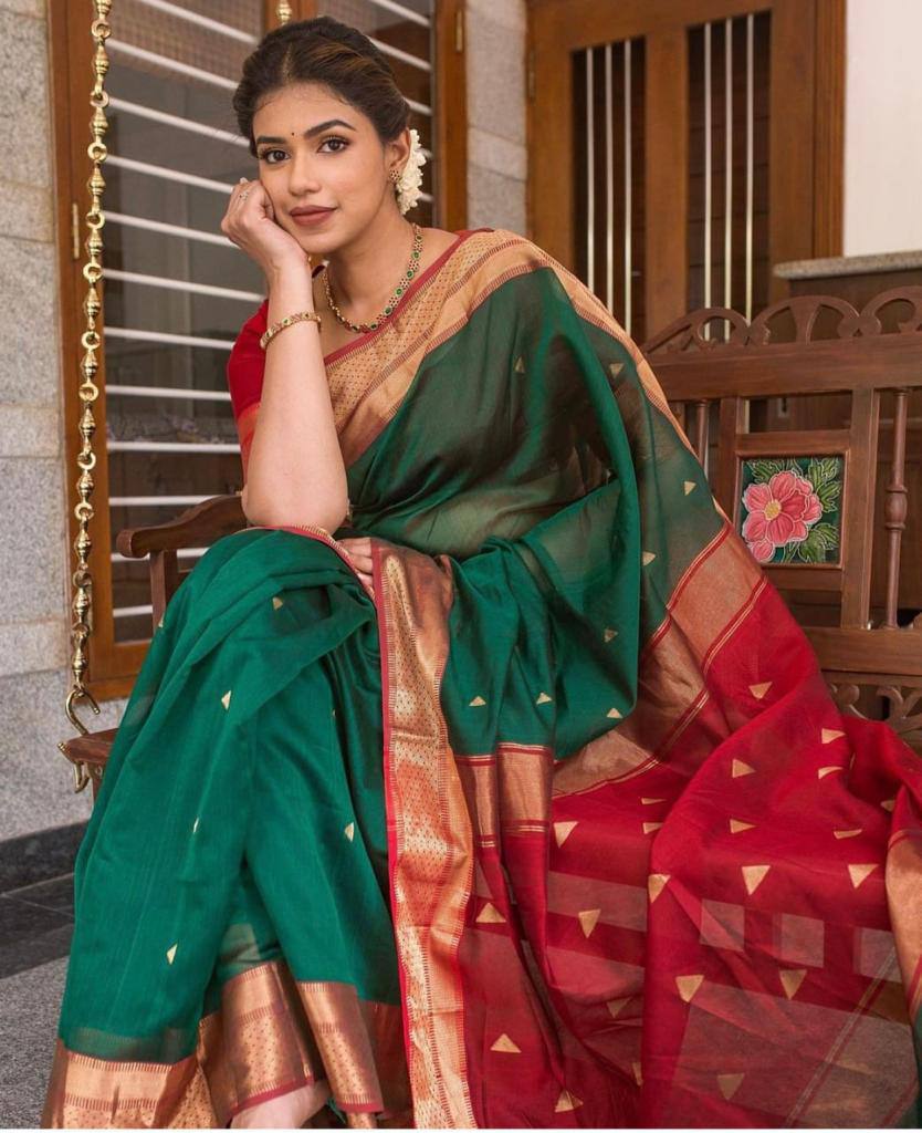 Panoply Green Soft Silk Saree