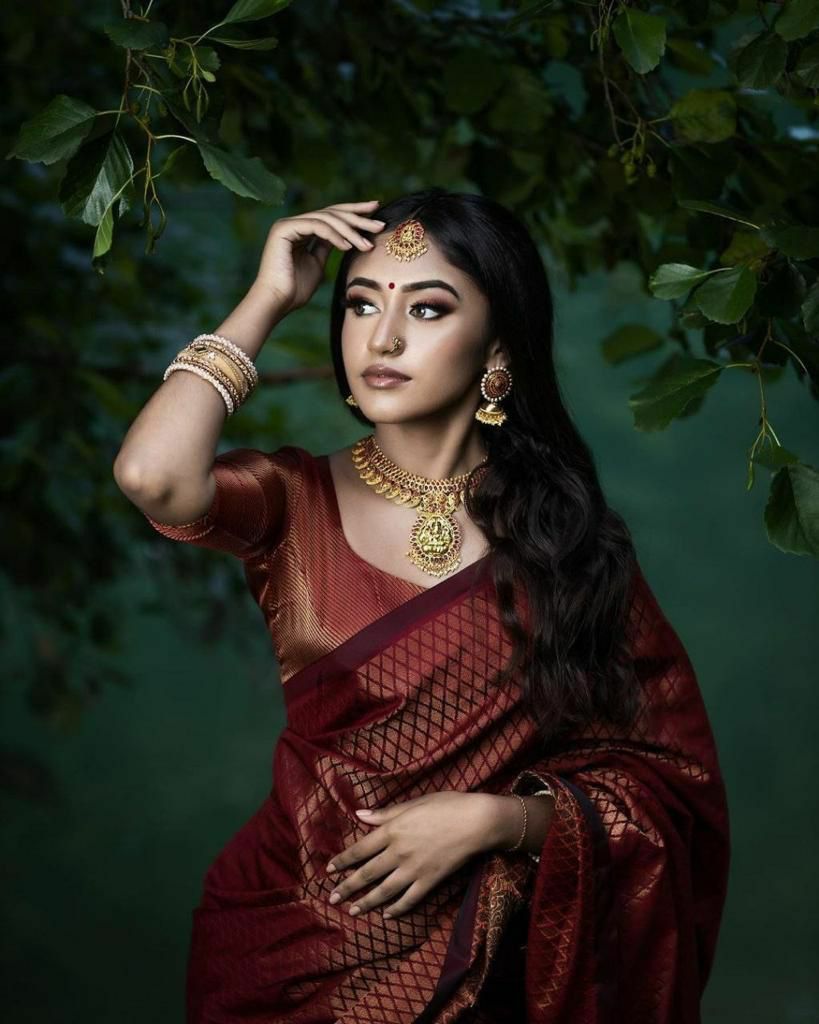 Unique Design Maroon Banarasi Soft Silk Saree