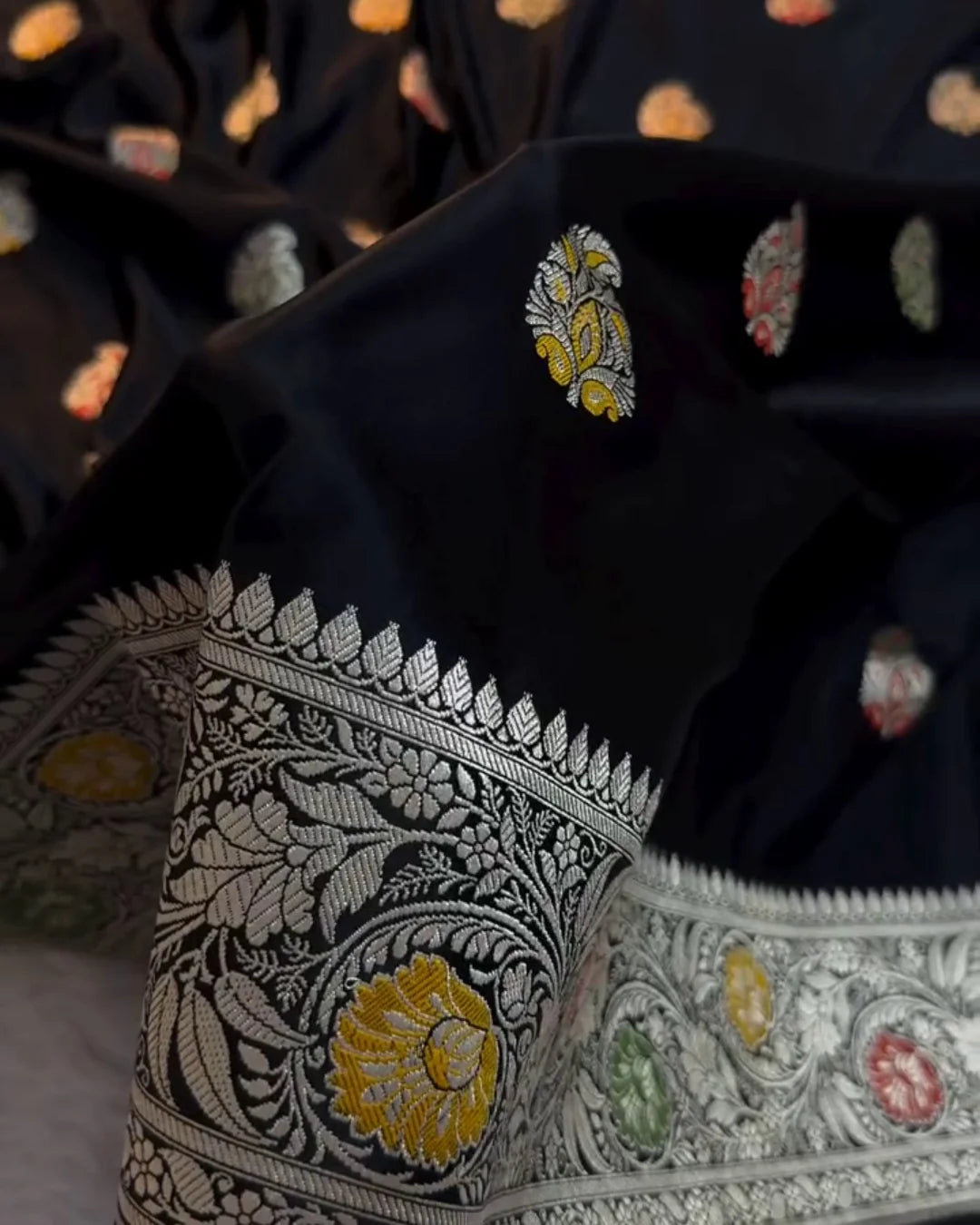 Zeel - Luxury Black Banarasi Meenakari Saree Regular price