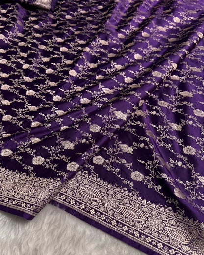 Aadhya - Royal Purple Banarasi Silk Saree