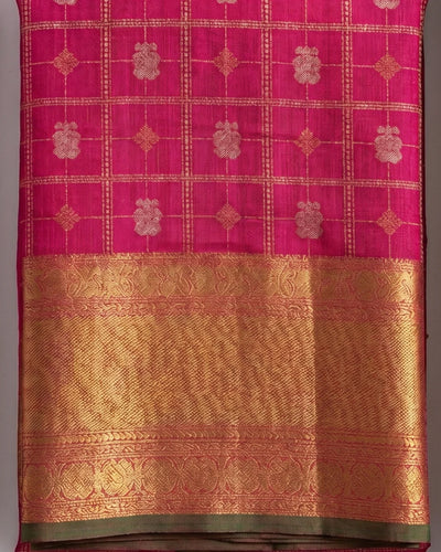 Ojalika - Regal Pink Wedding Silk Saree