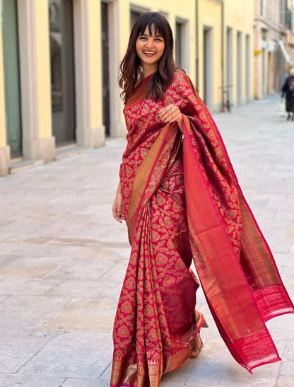 Binita Red Traditional Banarasi Silk