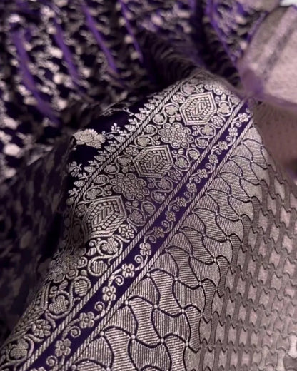 Aadhya - Royal Purple Banarasi Silk Saree