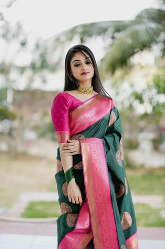 Green Lichi Silk Jacquard Work Saree
