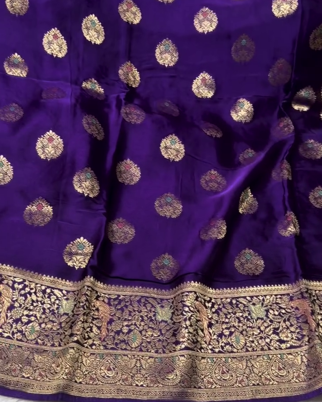 Nivedita - Purple Premium Mashru Silk Saree with Meenakari Weaving Borders