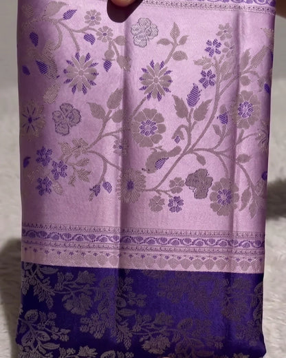 Aadhira - Lavender Bloom Banarasi Silk Saree