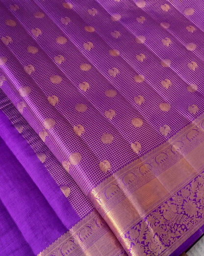 Rushika - Gold Zari Purple Saree