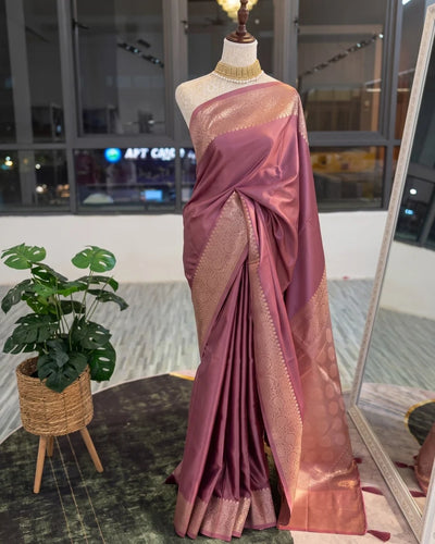 Anika - Dusty Rose Heritage Soft Silk Saree