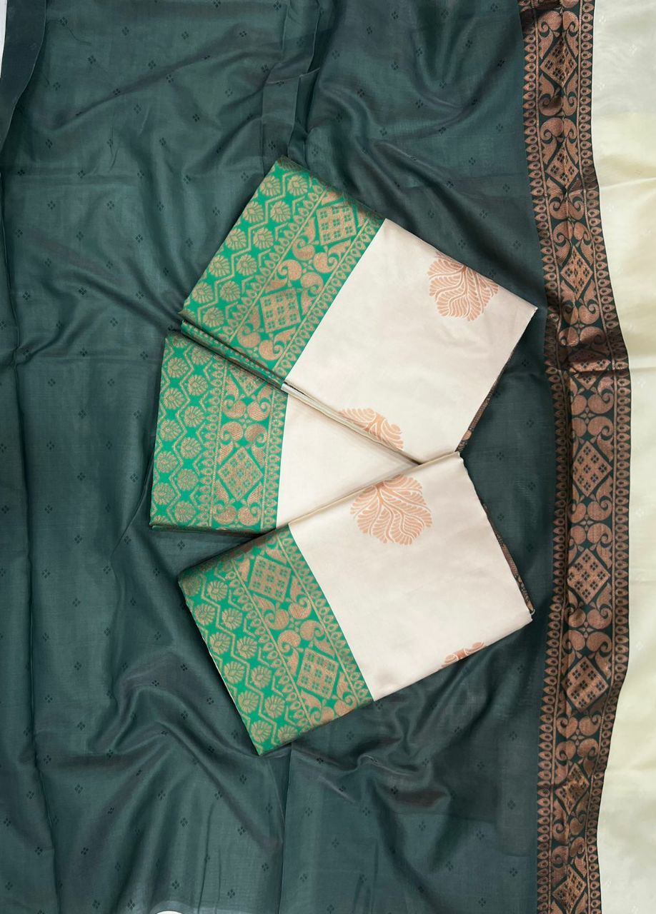 Desirable Beige Soft Silk Saree