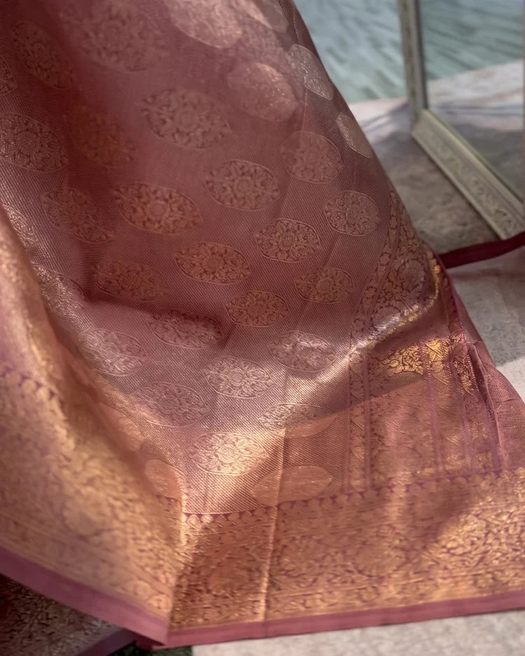 Anika - Dusty Rose Heritage Soft Silk Saree
