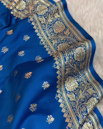 Aisha - Royal Blue Heritage Banarasi Weave Saree