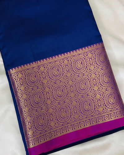 Chetna - Heritage Navy Pink Silk Elegance