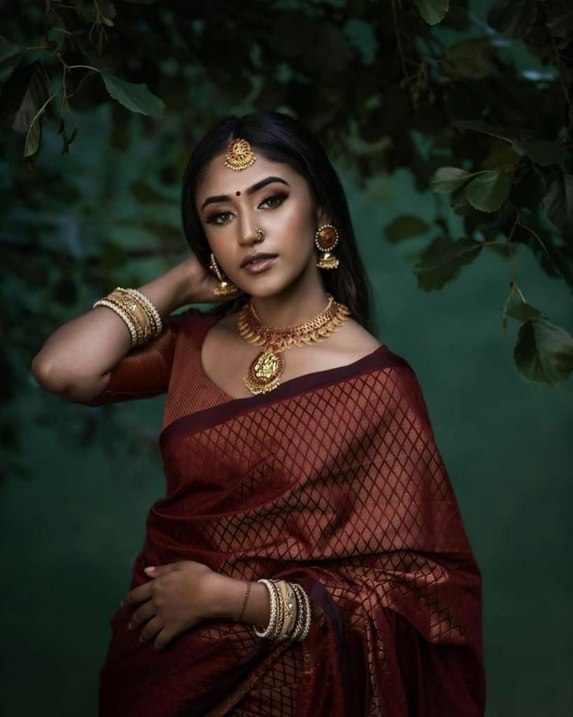 Unique Design Maroon Banarasi Soft Silk Saree