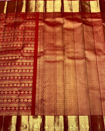 Ethnic Red Soft Banarasi Silk Saree With Prominent Blouse Piece