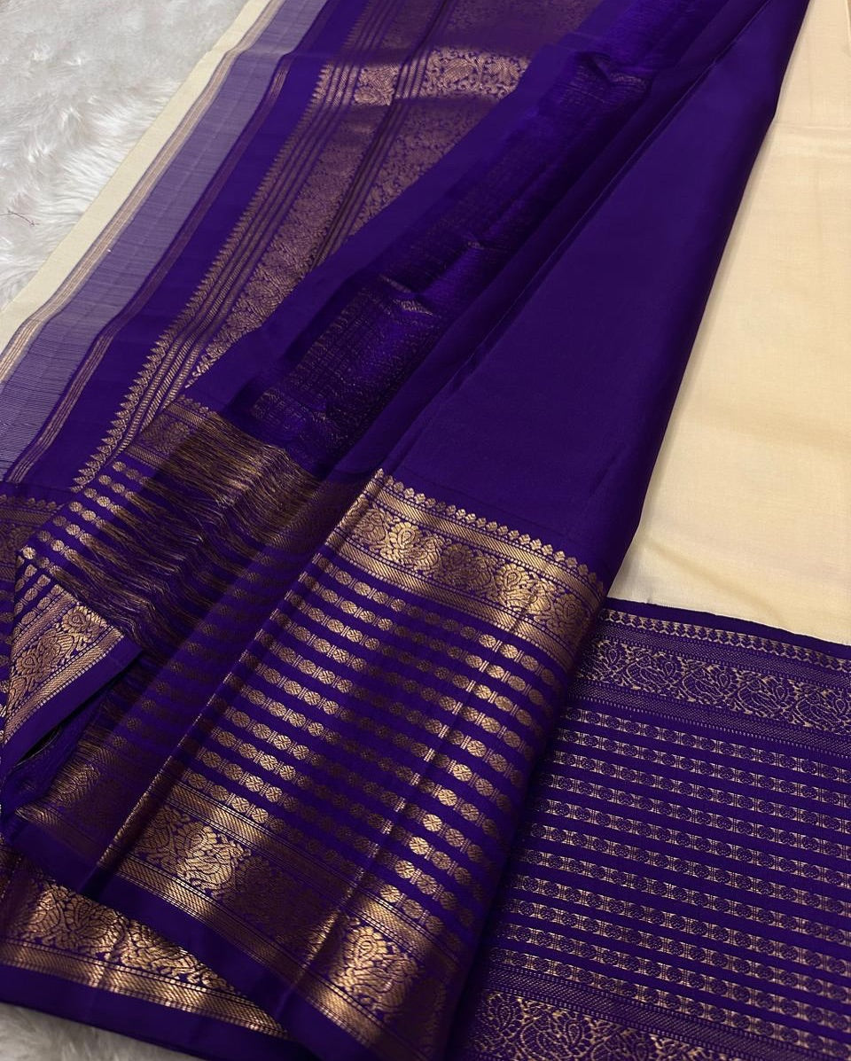 Imbrication Beige Soft Silk Saree With Surpassing Blouse Piece