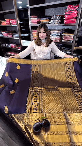 Blissful Purple Soft Banarasi Silk Saree With Efflorescence Blouse Piece