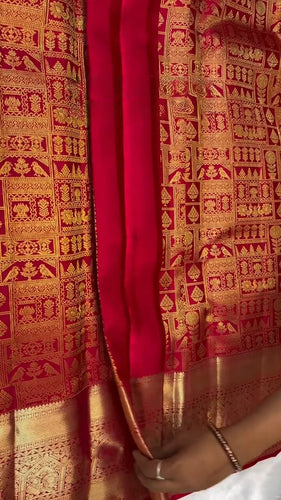 Vivacious Red Soft Banarasi Silk Saree With Petrichor Blouse Piece