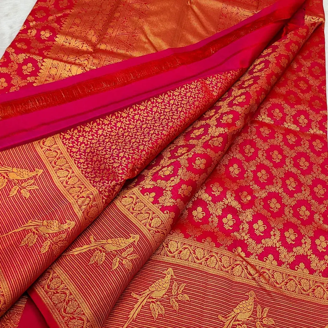 Murmurous Maroon Pure Zari Weaving Banarasi Silk Saree With Incredible Blouse Piece