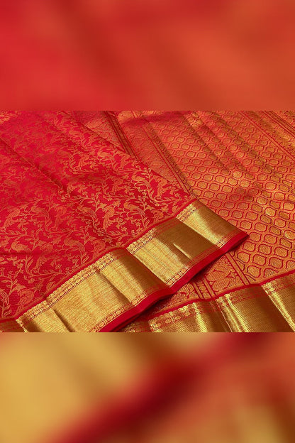 Dalliance Red Soft Banarasi Silk Saree With Panoply Blouse Piece