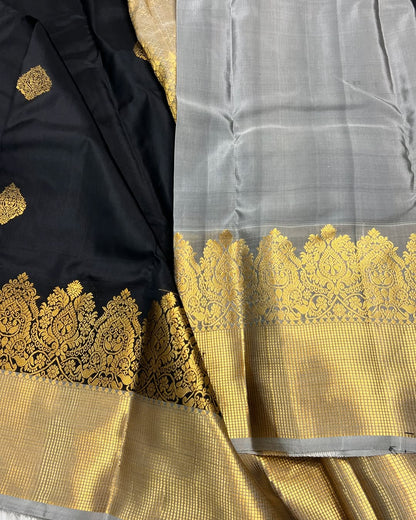 Beleaguer Black Soft Banarasi Silk Saree With Forbearance Blouse Piece