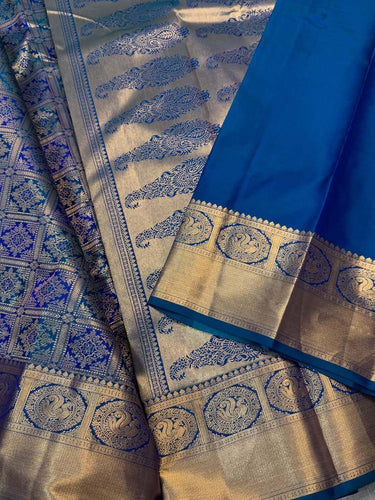 Prettiest Blue Soft Banarasi Silk Saree With Twirling Blouse Piece