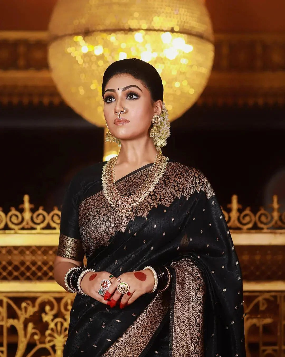 Shivi  – Black Banarasi Silk Saree with Jacquard Zari Border