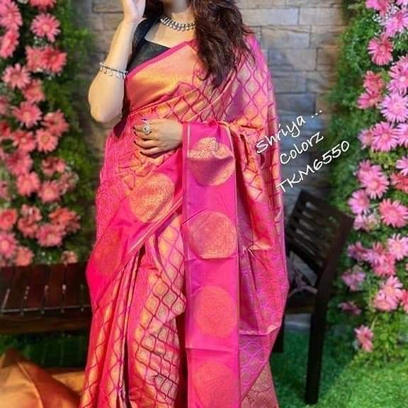 Apogee Pink Banarasi Silk Saree