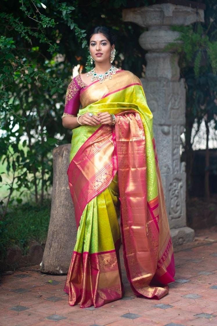 Lavish Green Banarasi Silk Saree