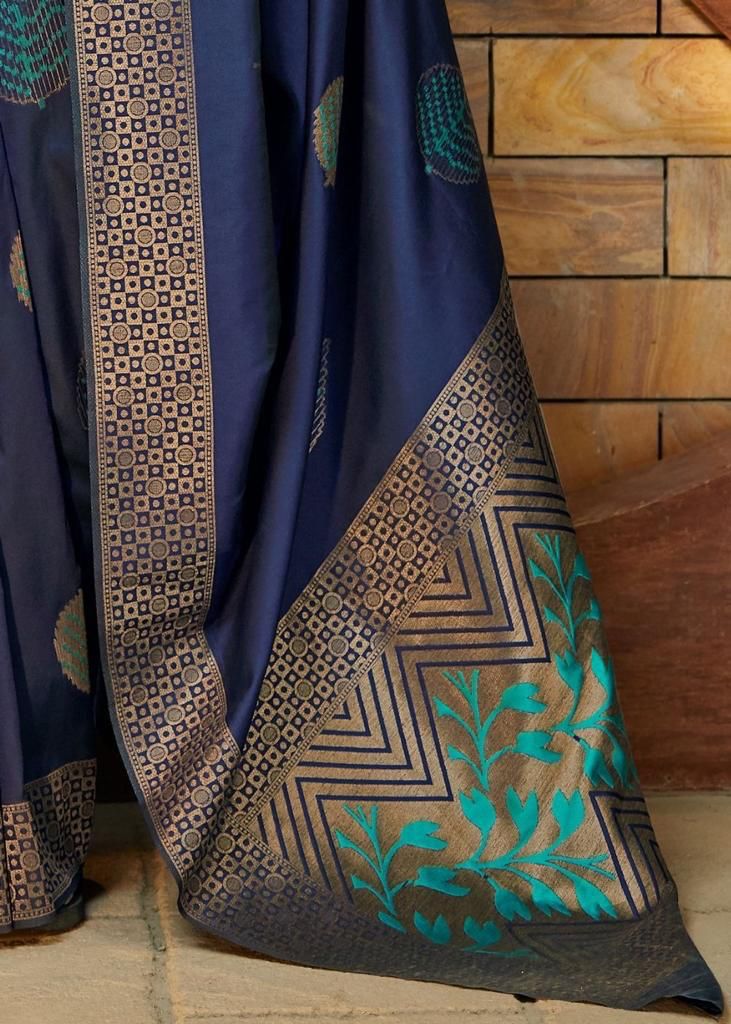 Cerulean Blue Banarasi Silk Saree