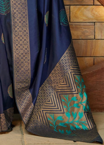 Cerulean Blue Banarasi Silk Saree