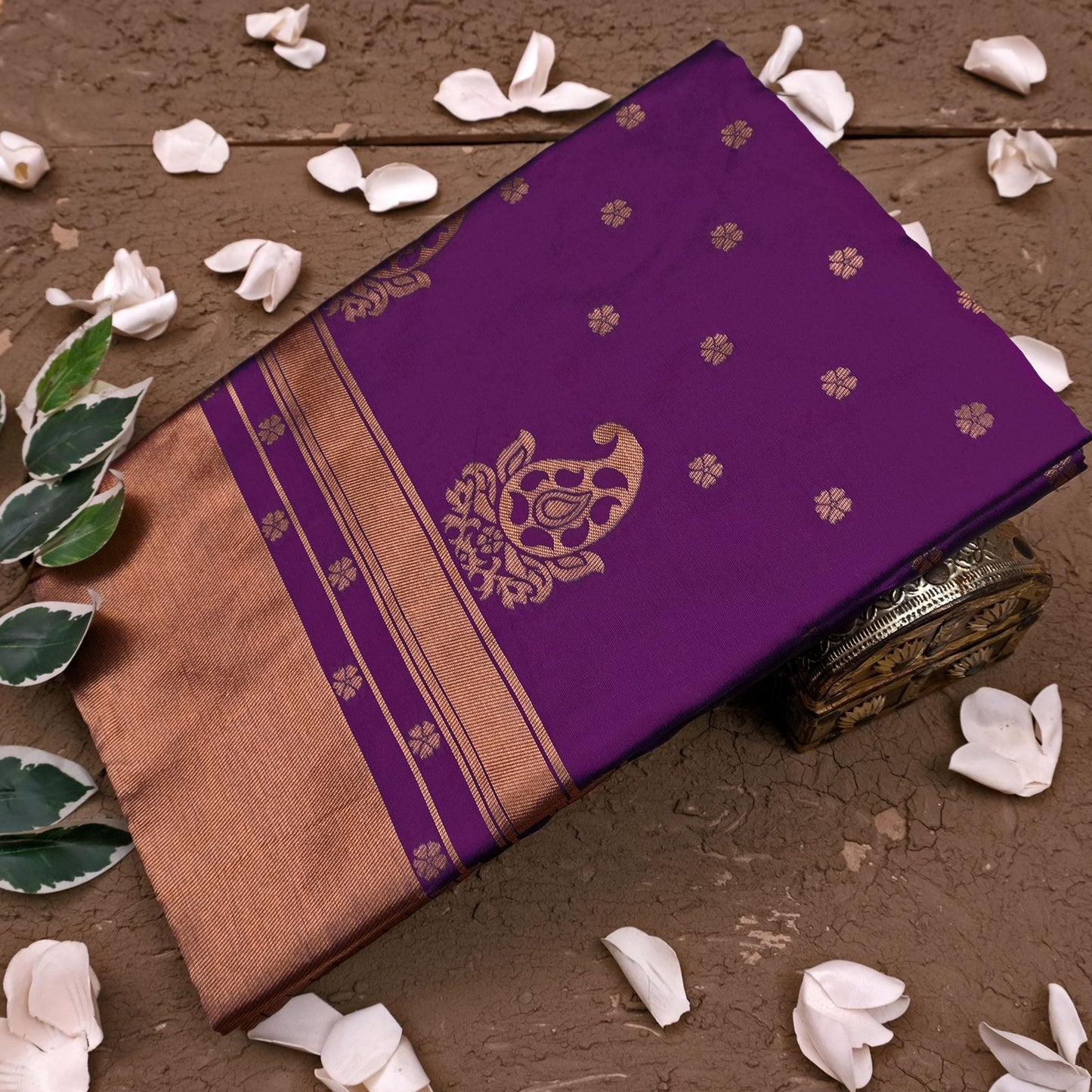 Lilac Purple Banarasi Silk Saree