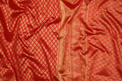 Vermeil Red Banarasi Silk Saree