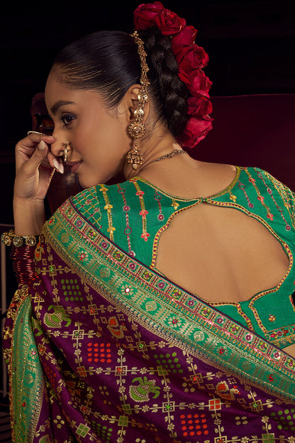 Resonant Purple Pure Viscose Dola Silk Saree With Susurrous Blouse Piece