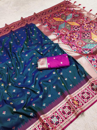 Magnificat Teal Blue Soft Banarasi Silk Saree With Pleasurable Blouse Piece