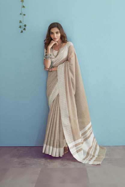 Innovative Grey Lucknowi Silk Saree With Phenomenal Blouse Piece