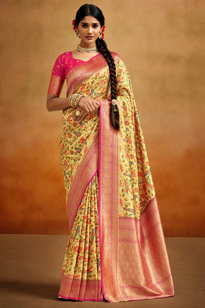 Pleasurable Green Kalamkari Printed Saree With Charismatic Blouse Piece