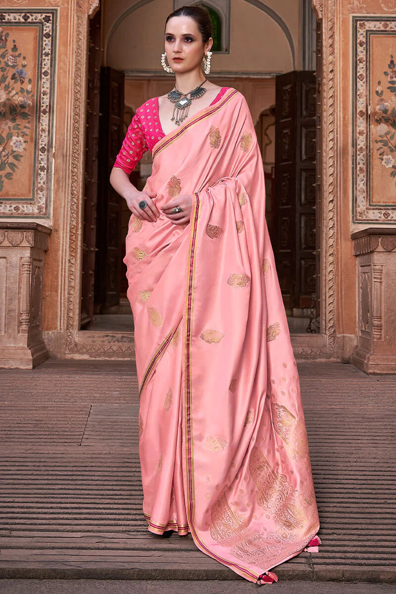 Lagniappe Pista Soft Banarasi Silk Saree With Lissome Blouse Piece