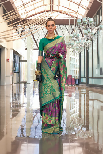 Wonderful Magenta Soft Banarasi Silk Saree With Dazzling Blouse Piece