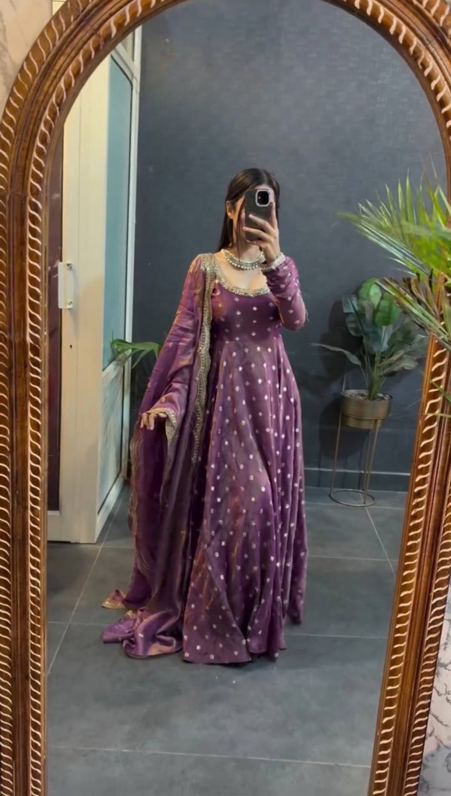 Designer Embellished Anarkali Suit Set with Dupatta – Elegant Festive Wear