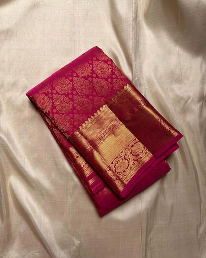 Deserving Dark Pink Soft Silk Saree With Sophisticated Blouse Piece